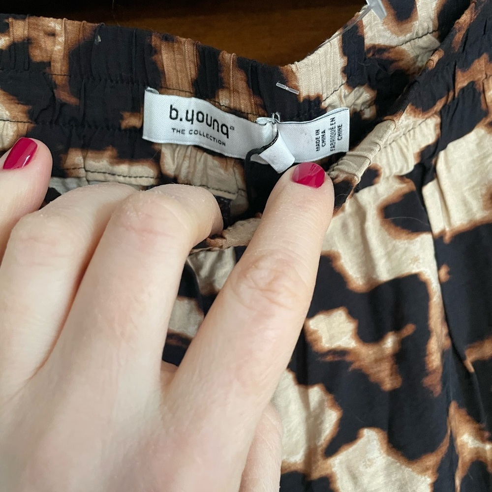 NWT B Young Leopard Print Wide-Leg Pants Size Euro 40. Medium Large - Picture 5 of 11